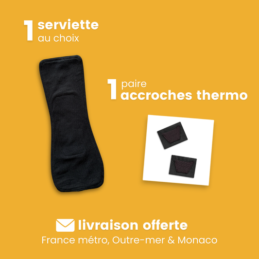Serviette hygiénique lavable + 1 kit